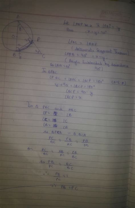 in a right triangle abc a circle is drawn with ab as diameter which ...
