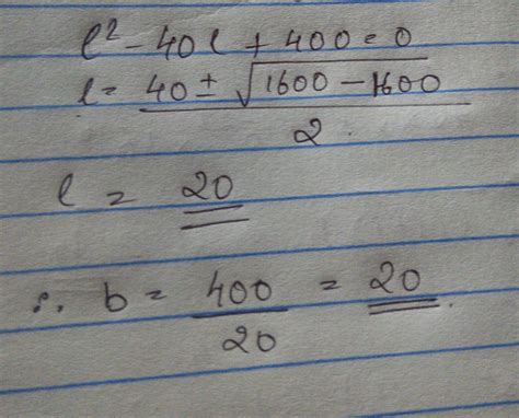 it is possible to design a rectangular Park of perimeter 80 m and area ...