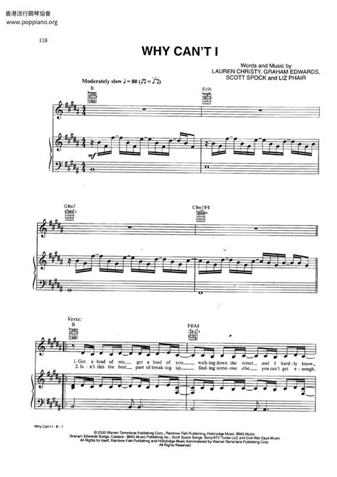 Liz Phair-Why Can't I 琴譜pdf-香港流行鋼琴協會琴譜下載 ★
