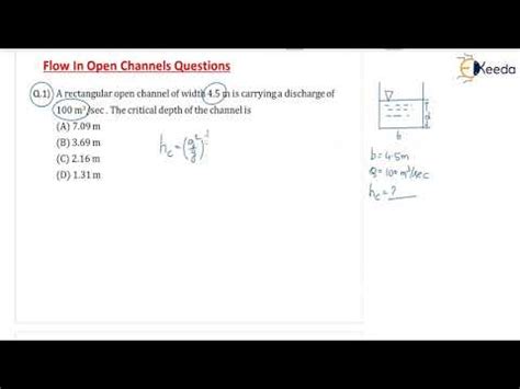 Numerical - 1 Critical Depth - Flow in Open Channels - Fluid Mechanics ...