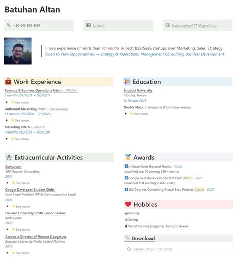 Notion Resume Template