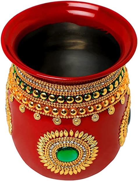 Aditri Creation Decorative Kalash Lota Handpainted Steel Indian India ...