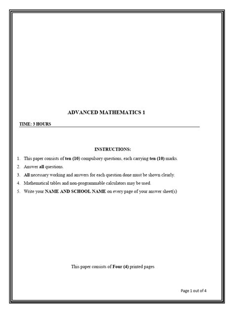 Image result for Mathematic Exam Paper