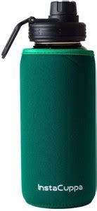 InstaCuppa Borosilicate Glass Water Bottle 1000 ML,Green 1000 ml Bottle ...