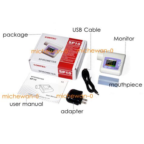 CONTEC SP10 Spirometer Lung Vital Signs FEV FVC Peak India | Ubuy
