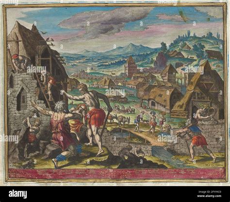 Cain builds the city of Enoch; History of the first people / about good ...