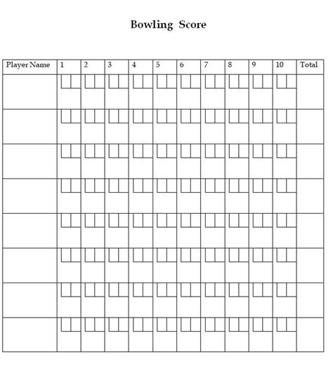 Bowling Score Sheet, Instant Download, Printable Bowling Score Card - Etsy