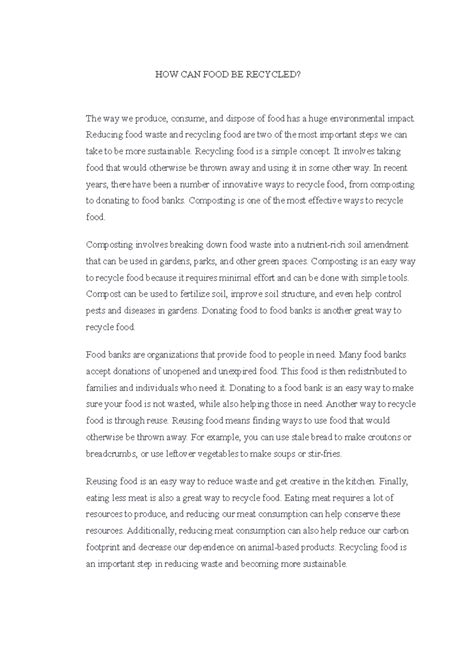 HOW CAN FOOD BE Recycled - HOW CAN FOOD BE RECYCLED? The way we produce ...