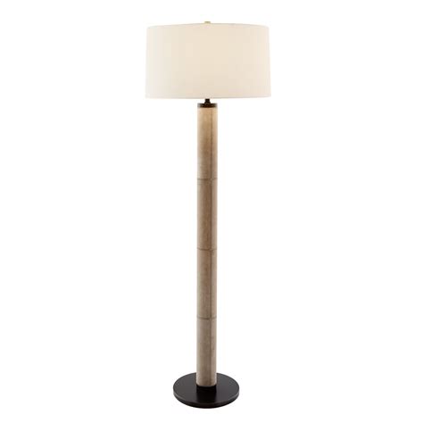 76026-693 - Russel Floor Lamp - Bone Suede, Bronze Iron