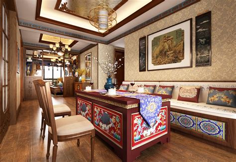 36平米藏式风格名宿，非常有名族特色的装修，感受不一样的生活_双人床