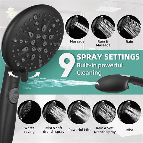 Buy Cobbe High Pressure 9 Functions Shower Head with handheld, Built-in ...
