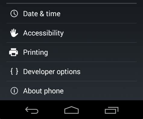 Image result for Android 4 Developer Setting List