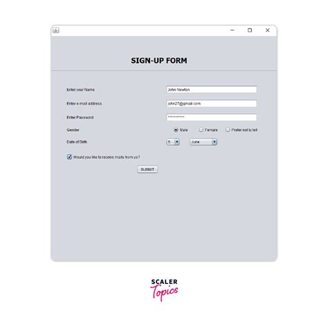 Java Swing Code 的图像结果