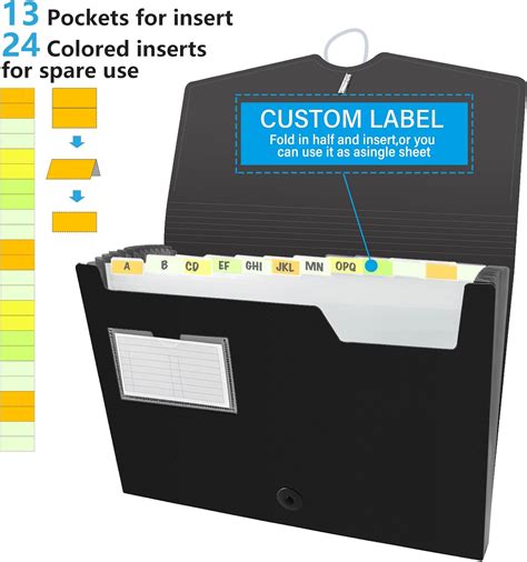 Buy VST 13 Pockets Expanding File Folder with Tabs, Accordian File ...