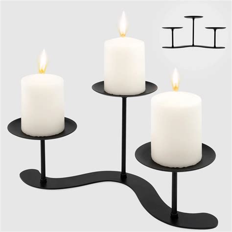 Amazon.com: Iron Candelabra Candle Holder: Black Metal Candle Holder ...