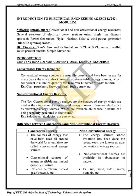 BESCK104B Mod1@Az Documents - Page 1 INTRODUCTION TO ELECTRICAL ...