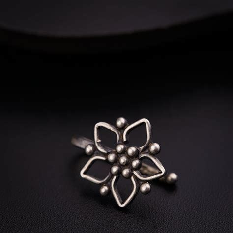 Buy Filigree Sadafulee Nose Pin - House of Aadyaa - 92.5 Silver Jewelry