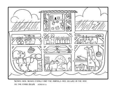 Noah And The Ark Colouring Pages