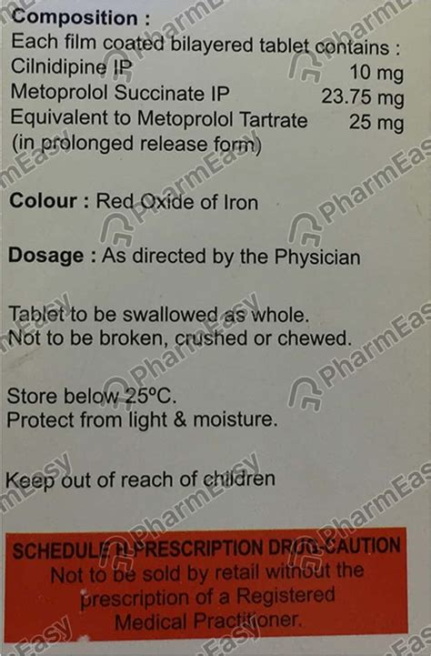 Celavi M 10/25mg Tablets 15'S: Uses, Side Effects, Price & Dosage ...