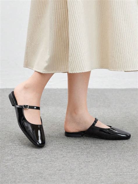 CUCCOO BIZCHIC Women's Shiny Square Toe Casual Flat Slip-On Shoes ...