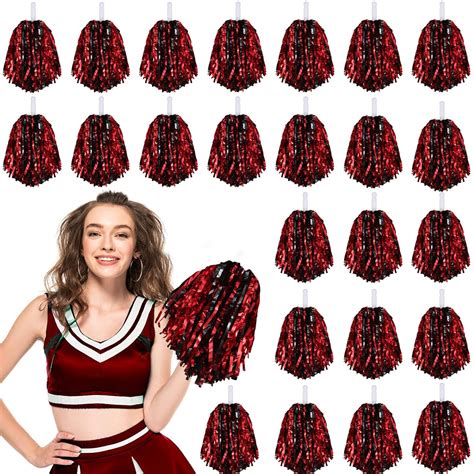 24 Pcs Pom Poms Cheerleading Cheerleader Pom Poms Spirited Cheer Pom ...