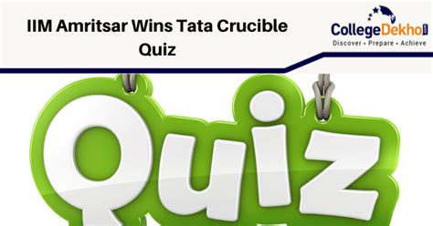 IIM Amritsar Wins the Prestigious Tata Crucible Quiz | CollegeDekho