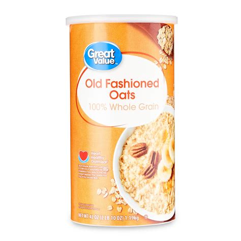 Great Value Instant 100% Whole Grain Old Fashioned Oats Cup, 42 oz ...