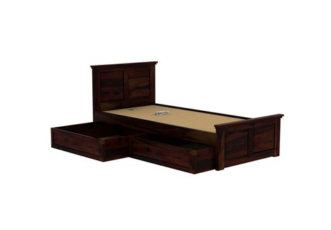 Buy Babson Single Bed With Storage (Walnut Finish) Online : Urbanwood