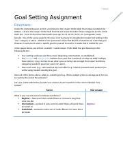 Image result for Goal Setting Assignment