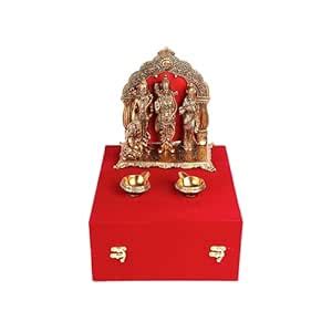Buy RKONECT® Copper Metal Ram Darbar Idol Murti for Home Decor with 2 ...