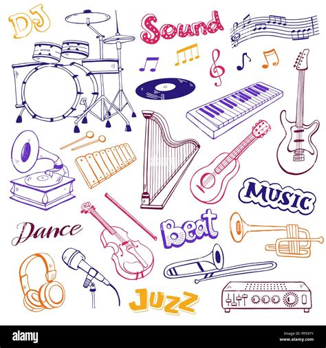 Musical Elements Set Stock Vector Image & Art - Alamy