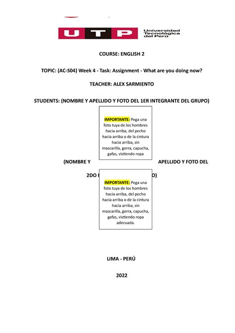 ejemplo de la segunda sesion que piden texto - COURSE: ENGLISH 2 TOPIC ...