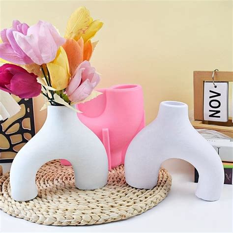 Lyba Moulds U Shape Flower Vase Pot Planter Candle Resin Silicone Moul
