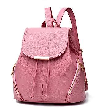 Alice Leather Students School Backpack Bags For Girls (Pink) : Amazon ...