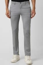 Buy Men Grey Check Slim Fit Trousers Online - 925705 | Van Heusen