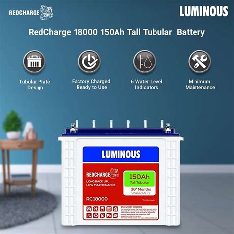 LUMINOUS 36 Months Warranty Tubular Inverter Battery Price in India ...