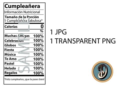 Spanish Birthday Girl Nutrition Facts Graphic by Dezinesbyem · Creative ...