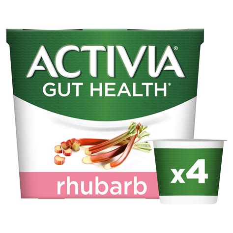 Activia Rhubarb Gut Health Yogurt 4 x 115g (460g) | Yogurt | Iceland Foods