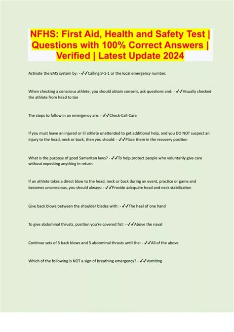 Image result for Free First Aid Test Questions