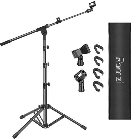 Amazon.com: Ramzi Mic Stand,Double Support Tripod Microphone Stand ...