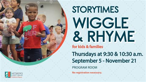 Wiggle and Rhyme Storytime, Hedberg Public Library, Janesville, 3 ...