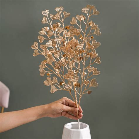 Heart Leaf Stem Gold Set Of 4 Online - Premium Artificial Plant | Nestasia