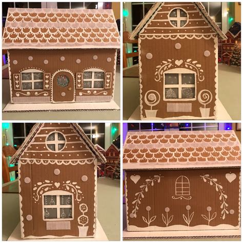 Cardboard Box Gingerbread House | Saw a very basic cardboard… | Flickr