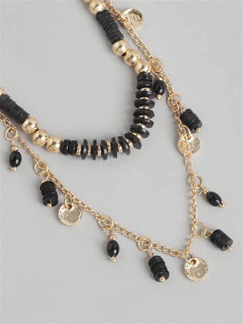 RICHEERA Gold-Plated Black Beaded Necklace – Richeera