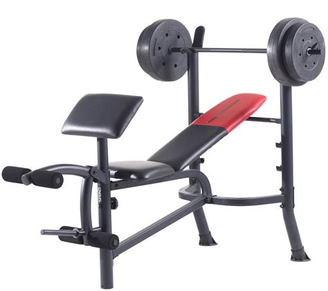 Weider Pro 265 Standard Bench, Bar, and WeightSet — QVC.com