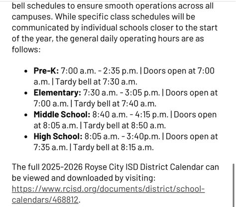 Royse City ISD - 📅 The 2025-2026 school calendar is LIVE!... | Facebook