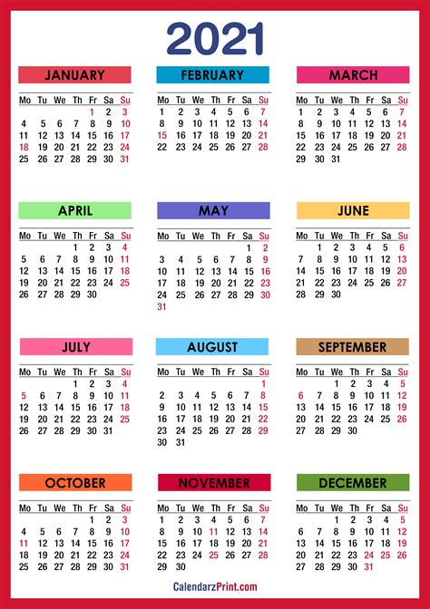 2021 Calendar Printable One Page Printable Calendar 2023 | Porn Sex Picture
