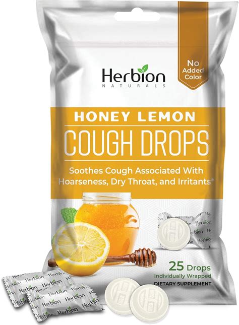 HERBION - All Natural Cough Drops, Honey Lemon - 25 Drops : Amazon.co ...