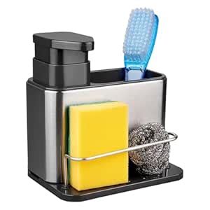 KESHAVAM Stainless Steel Sinks Organizer, Soap Dispenser For Kitchen ...