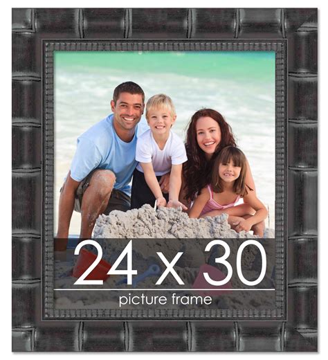 24x30 Wide Bamboo Picture Frame with UV-Resistant Acrylic & Acid Free ...